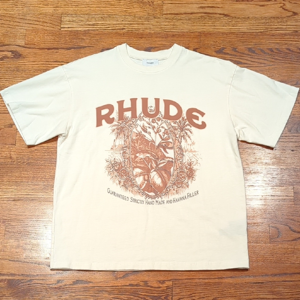 Rhude Beige Graphic Short Sleeve Tee